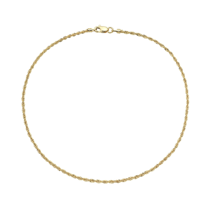 10K Gold Diamond Cut Rope Chain Anklet