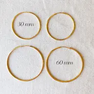 18k 50mm Gold Filled Hollowed Endless Hoop Earrings