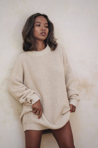 Boyfriend Knit Sweater Oatmeal