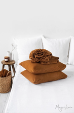 Load image into Gallery viewer, Cinnamon Linen Sheet Set