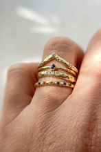 Load image into Gallery viewer, Solid Gold Diamond Wide Gold Band Ring