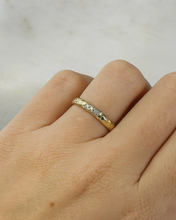 Load image into Gallery viewer, Solid Gold Diamond Wide Gold Band Ring