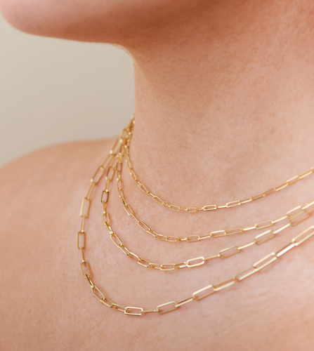 10k Gold Paperclip Chain Necklace