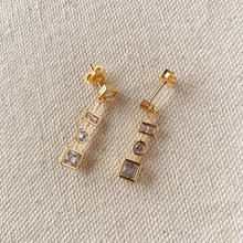 Load image into Gallery viewer, 18k Gold Fill  Dangling CZ Earrings