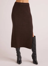 Load image into Gallery viewer, Knit Skirt w/ Side Slit- Heather Brown