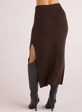 Load image into Gallery viewer, Knit Skirt w/ Side Slit- Heather Brown