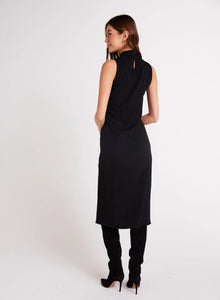 Mock Neck Midi Dress- Black