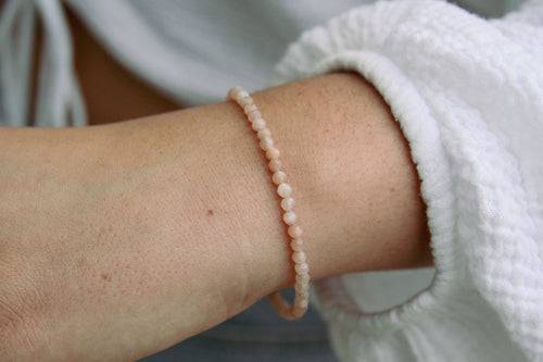 Pink Moonstone Gold Bracelet