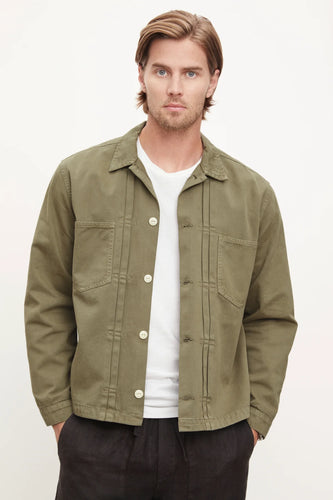 Flannery Sanded Twill Jacket- Gravel