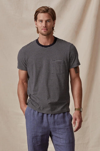 Chazz Cotton Striped Short Sleeve Crew Neck