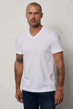Load image into Gallery viewer, Marshall V Neck Tee- White