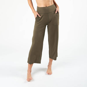Dion Cropped Pant - Deep Olive