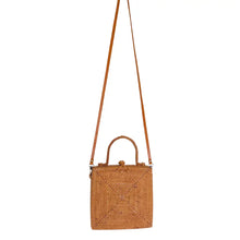 Load image into Gallery viewer, Rosie Square Rattan Crossbody Bag