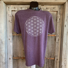 Load image into Gallery viewer, Men&#39;s Flower of Life T-Shirt Eggplant/Silver
