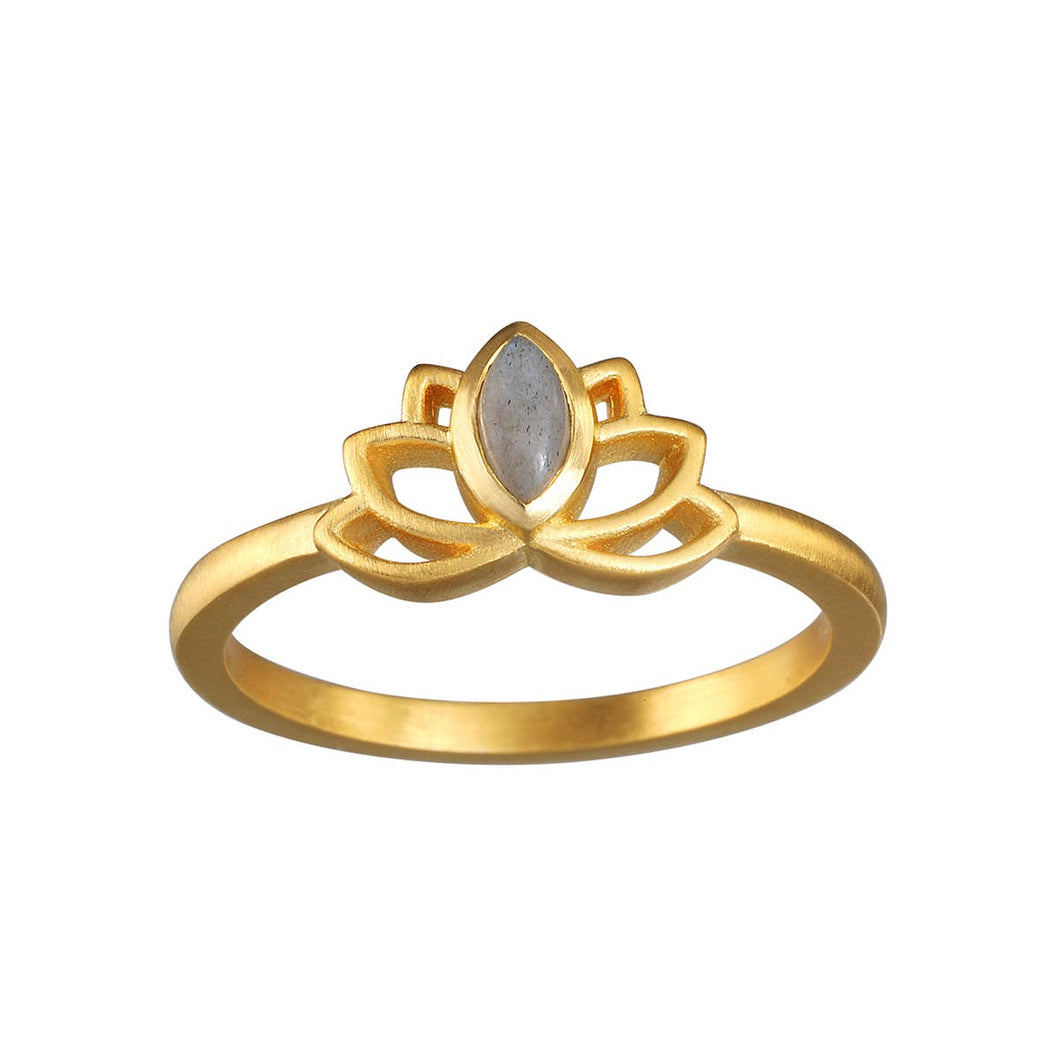 Labradorite Lotus Ring