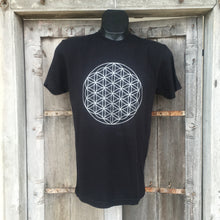 Load image into Gallery viewer, Men&#39;s Flower of Life T-Shirt Black/Silver