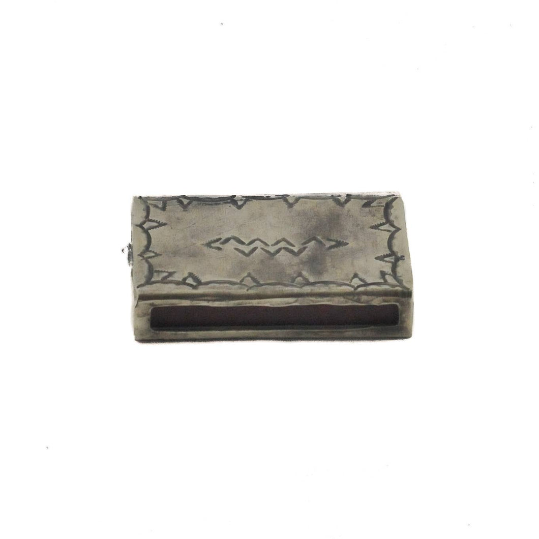 SMALL SILVER STAMPED MATCHBOX