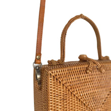 Load image into Gallery viewer, Rosie Square Rattan Crossbody Bag
