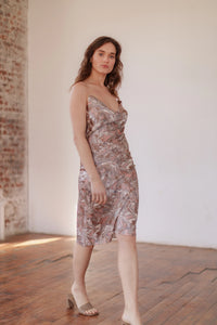 Celeste Cowl Back Slip Dress in Paris Paint