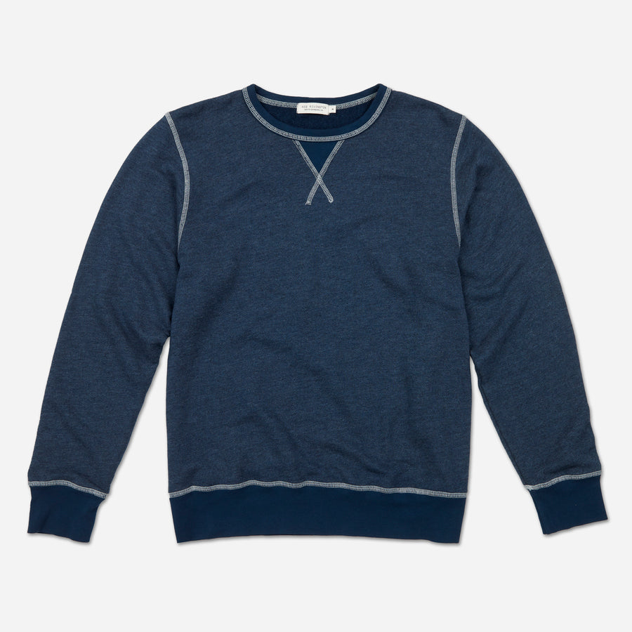 French Terry Vintage Soft Crewneck Navy Sweatshirt