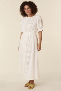 Jolene Lace Cut-Out Midi Dress- Antique White
