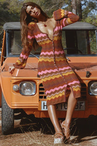 Ziggy Crochet Midi Dress in Ginger