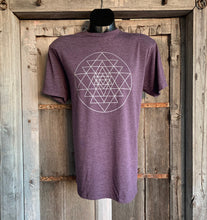 Load image into Gallery viewer, Men&#39;s Sri Yantra T-Shirt Eggplant/Silver