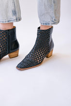 Load image into Gallery viewer, Mika Woven Black Ankle Boots