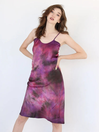 Pink Sapphire- Hand Dyed Silk Slip Dress