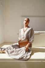 Load image into Gallery viewer, Audrey Cane Rattan Clutch I Camel