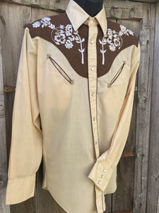 Vintage Brown Flower Western Shirt