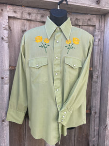 Vintage Sage Green Western Shirt