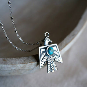 Thunderbird Turquoise Silver Necklace