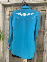 Load image into Gallery viewer, Vintage Teal Western Shirt