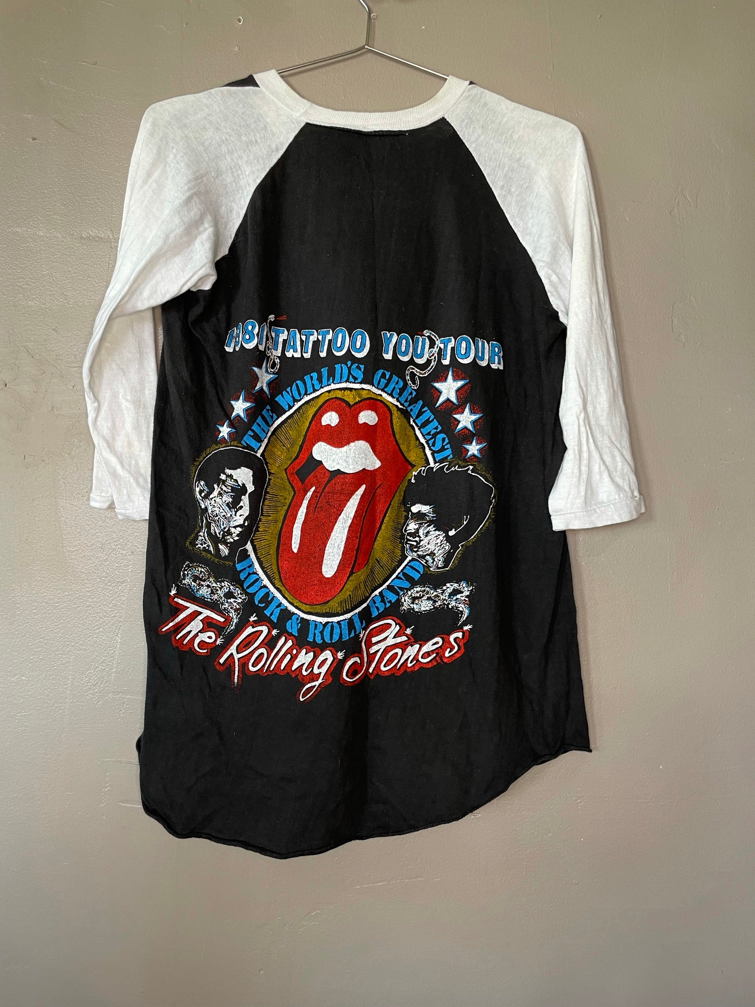 Vintage 1981 Rolling Stones Tattoo You Tour Concert Raglan T-Shirt