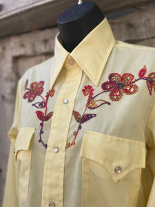 Vintage Embroidered Flower Vintage Shirt