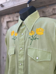 Vintage Sage Green Western Shirt
