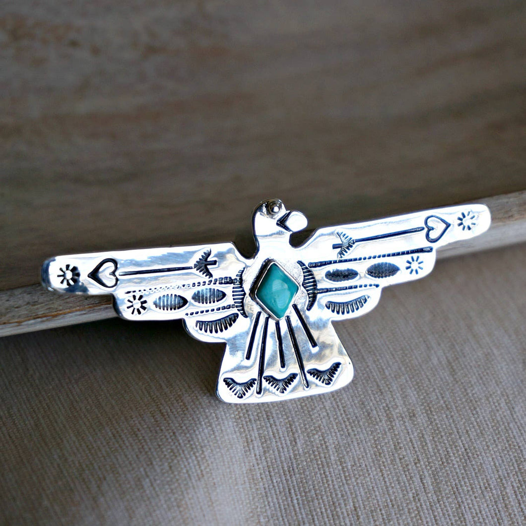 Peyote Bird Turquoise Silver Necklace