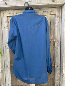 Vintage Blue Flower Western Shirt