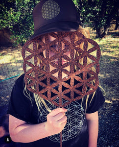 Men's Flower of Life T-Shirt Black/Silver